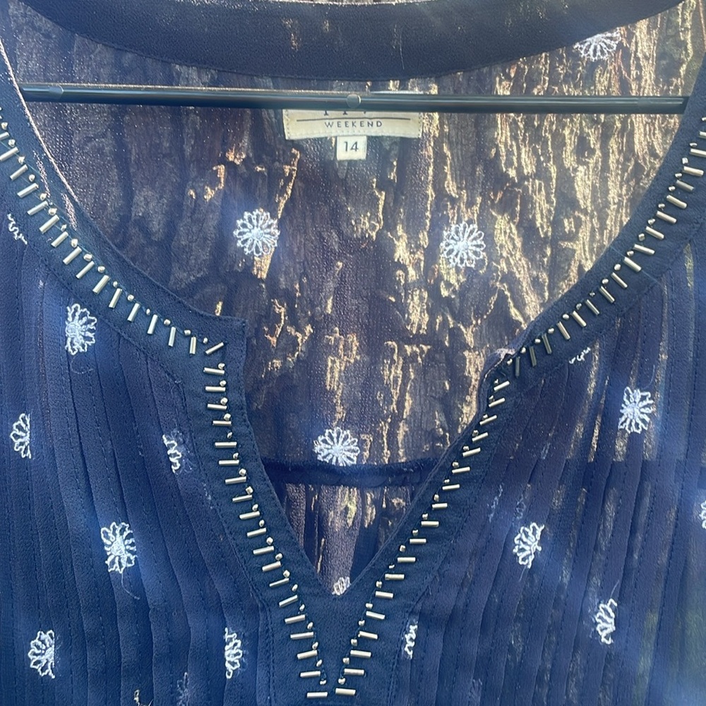 Papaya Sheer Smock Blouse - Picture 4 of 5